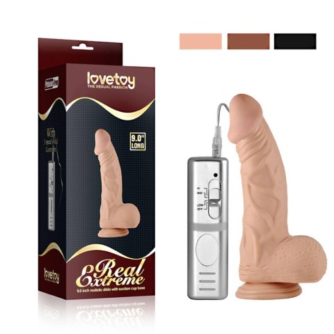 9"" Real Extreme Vibrating Dildo Flesh LoveToy - Boys of Toys Sp. z o.o. (dystrybutor)