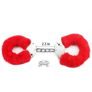 Fetish Pleasure Fluffy Handcuffs Red LoveToy - Boys of Toys Sp. z o.o. (dystrybutor)