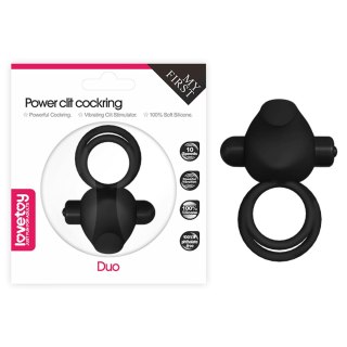 Power Clit Duo Silicone Cockring Black LoveToy - Boys of Toys Sp. z o.o. (dystrybutor)