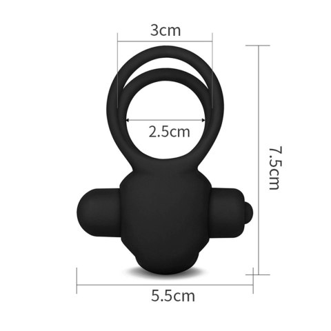 Power Clit Duo Silicone Cockring Black LoveToy - Boys of Toys Sp. z o.o. (dystrybutor)