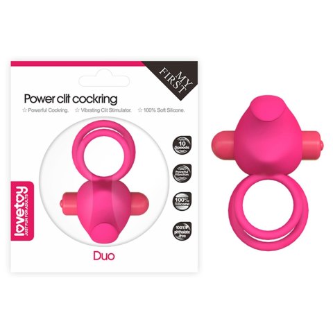 Power Clit Duo Silicone Cockring Pink LoveToy - Boys of Toys Sp. z o.o. (dystrybutor)