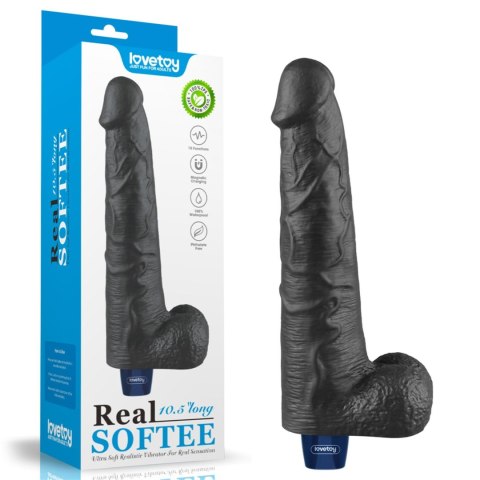 10.5" REAL SOFTEE Rechargeable TPE Vibrating Dildo(Black) LoveToy - Boys of Toys Sp. z o.o. (dystrybutor)