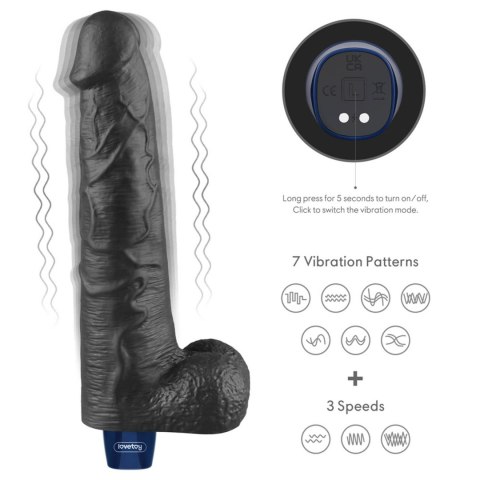 10.5" REAL SOFTEE Rechargeable TPE Vibrating Dildo(Black) LoveToy - Boys of Toys Sp. z o.o. (dystrybutor)