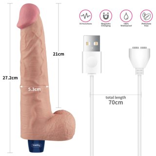 10.5" REAL SOFTEE Rechargeable TPE Vibrating Dildo(Flesh) LoveToy - Boys of Toys Sp. z o.o. (dystrybutor)