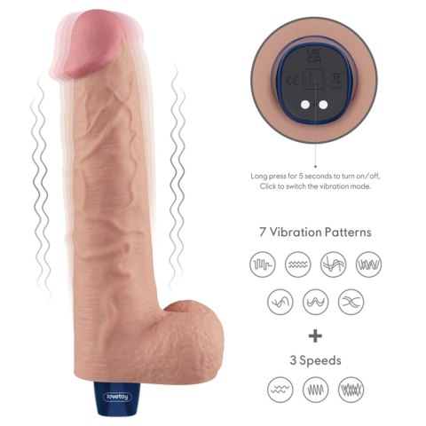 10.5" REAL SOFTEE Rechargeable TPE Vibrating Dildo(Flesh) LoveToy - Boys of Toys Sp. z o.o. (dystrybutor)
