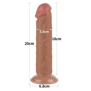 8'' Sliding Skin Dual Layer Dong Brown LoveToy - Boys of Toys Sp. z o.o. (dystrybutor)