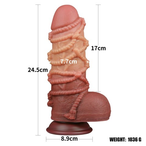 9.5'' Dual layered Platinum Silicone Cock with Rope LoveToy - Boys of Toys Sp. z o.o. (dystrybutor)