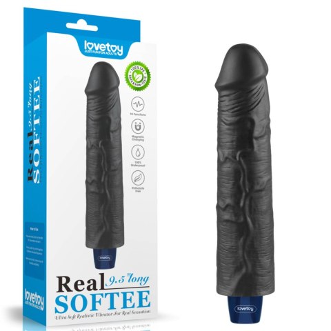 9.5" REAL SOFTEE Rechargeable TPE Vibrating Dildo(Black LoveToy - Boys of Toys Sp. z o.o. (dystrybutor)