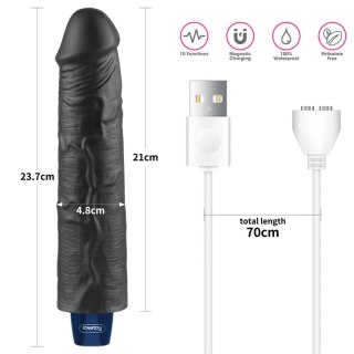 9.5" REAL SOFTEE Rechargeable TPE Vibrating Dildo(Black LoveToy - Boys of Toys Sp. z o.o. (dystrybutor)