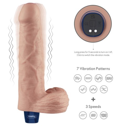 9" REAL SOFTEE Rechargeable TPE Vibrating Dildo(Flesh) LoveToy - Boys of Toys Sp. z o.o. (dystrybutor)