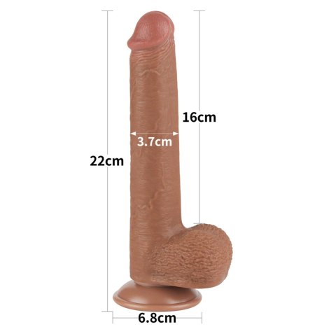 9'' Sliding Skin Dual Layer Dong Brown LoveToy - Boys of Toys Sp. z o.o. (dystrybutor)