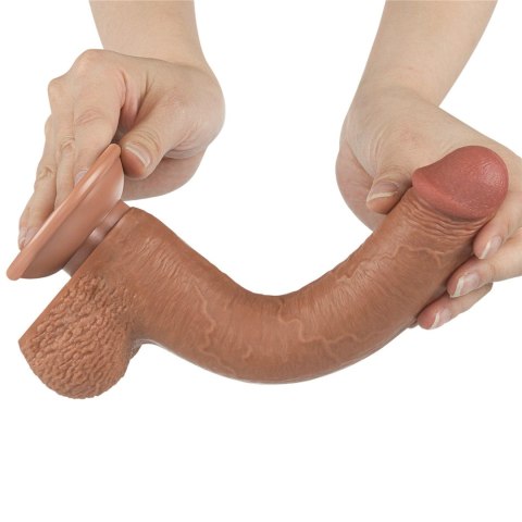 9'' Sliding Skin Dual Layer Dong Brown LoveToy - Boys of Toys Sp. z o.o. (dystrybutor)
