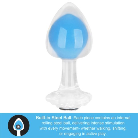 Gemoria Silicone Butt Plug (Glow-In-The-Dark) - blue LoveToy - Boys of Toys Sp. z o.o. (dystrybutor)