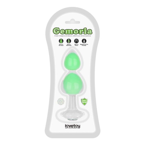 Gemoria Silicone Butt Plug (Glow-In-The-Dark) - green LoveToy - Boys of Toys Sp. z o.o. (dystrybutor)