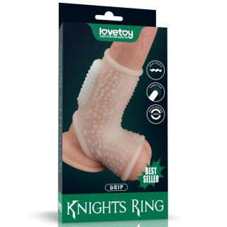 Vibrating Drip Knights Ring with Scrotum Sleeve (White) LoveToy - Boys of Toys Sp. z o.o. (dystrybutor)