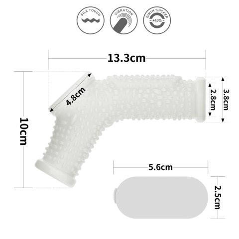 Vibrating Drip Knights Ring with Scrotum Sleeve (White) LoveToy - Boys of Toys Sp. z o.o. (dystrybutor)