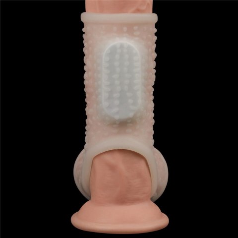 Vibrating Drip Knights Ring with Scrotum Sleeve (White) LoveToy - Boys of Toys Sp. z o.o. (dystrybutor)