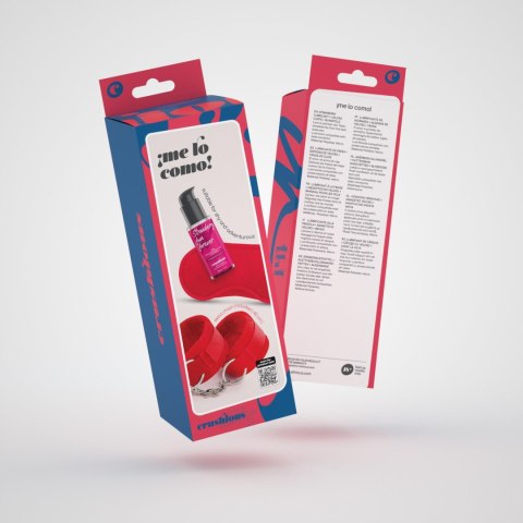 CRUSHIOUS ME LO COMO VELCRO HANDCUFFS SET + SATIN BLINDFOLD AND STRAWBERRY KISSABLE LUBRICANT CRUSHIOUS Crushious - Lunyvan S.L.