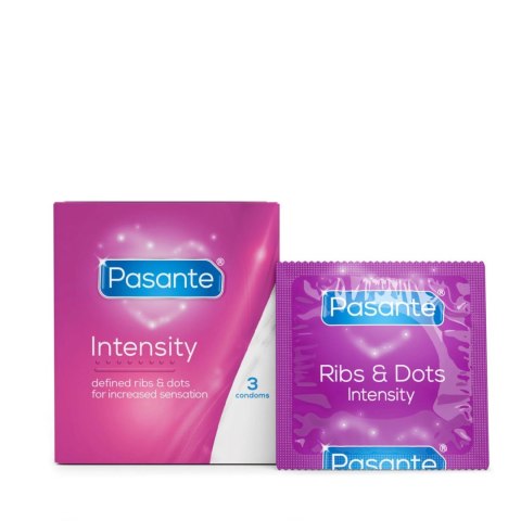 Pasante Ribs & Dots/Intensity Condoms 3 pcs PASANTE - Boys of Toys Sp. z o.o. (dystrybutor)