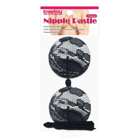 Reusable Black Lace Round Tassel Nipple Pasties LoveToy - Boys of Toys Sp. z o.o. (dystrybutor)