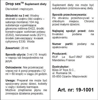Supl.diety-DROP SEX 20 ML Ruf - S.A.R.L. Estrel production