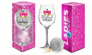 LADIES TIME - kieliszek do wina Signoria 700ml + pompon - Najmądrzejsza House of Mugs