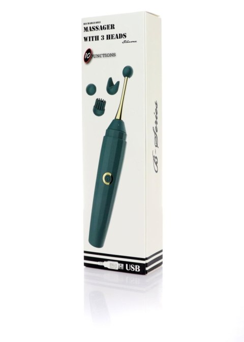 Stymulator - Massager with 3 heads USB 10 Functions Boys of Toys Sp. z o.o.