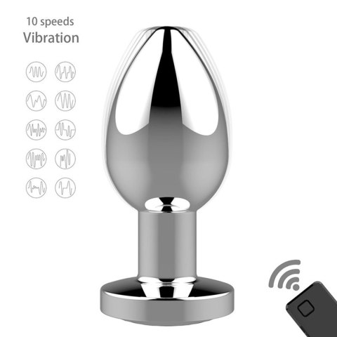 Stymulator-Rechargeable Butt Plug Vibrator USB 10 Functions - Silver Boys of Toys Sp. z o.o.