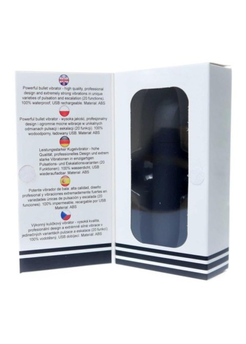 Stymulator-Rechargeable Powerful Bullet Vibrator USB 20 Functions - Matt Black Boys of Toys Sp. z o.o.