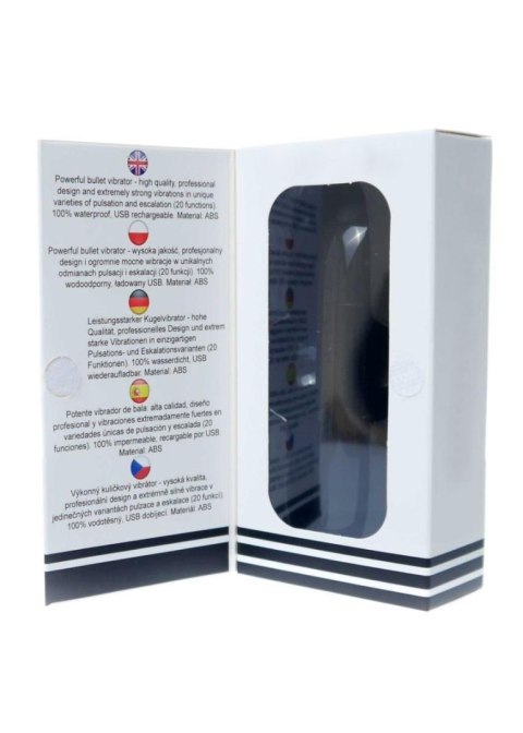 Stymulator-Rechargeable Powerful Bullet Vibrator USB 20 Functions - Shine Black Boys of Toys Sp. z o.o.