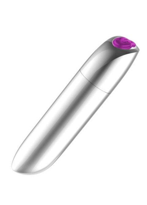 Stymulator-Rechargeable Powerful Bullet Vibrator USB 20 Functions - Silver Boys of Toys Sp. z o.o.
