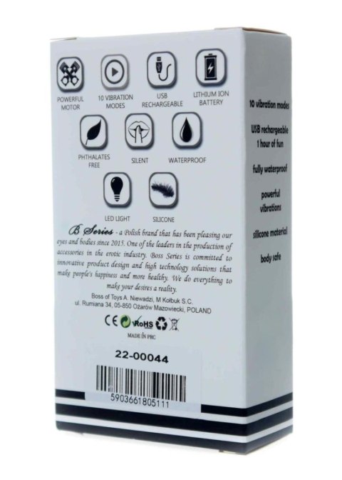 Stymulator-Rechargeable Silicone Touch Vibrator USB 10 Functions - Black Boys of Toys Sp. z o.o.