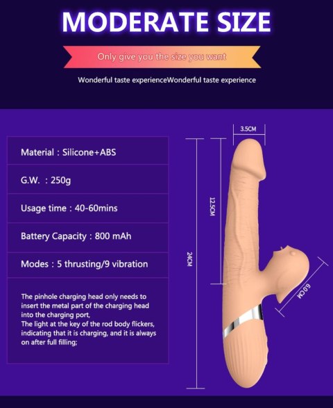 Wibrator-Basia Thtusting Vibrator 2 in 1 Tongue Vibrators USB Boys of Toys Sp. z o.o.