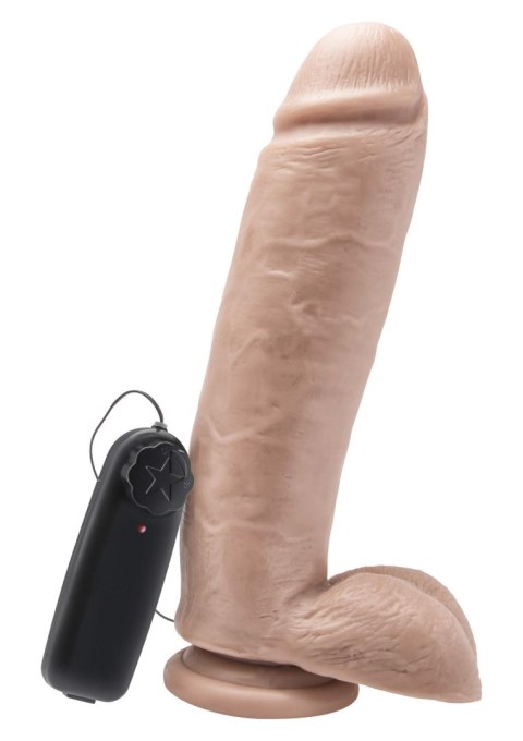 Dildo 10 in. w/ Balls Vibrator Light skin tone SCALA