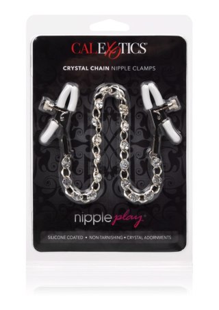 Crystal Chain Nipple Clamps Silver SCALA