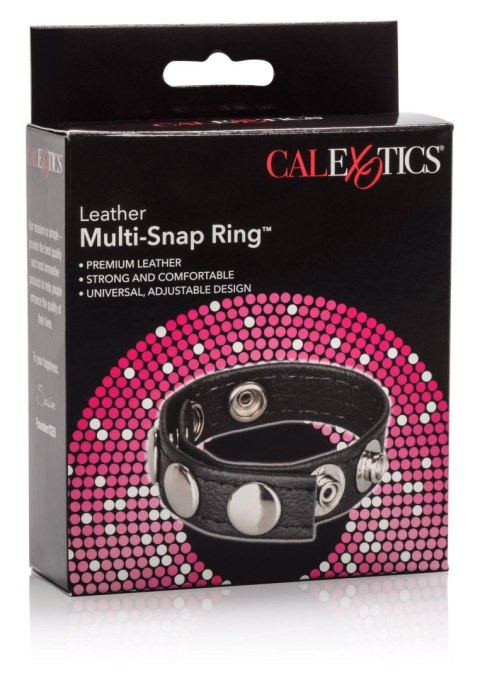 Leather Multi-Snap Ring Black SCALA
