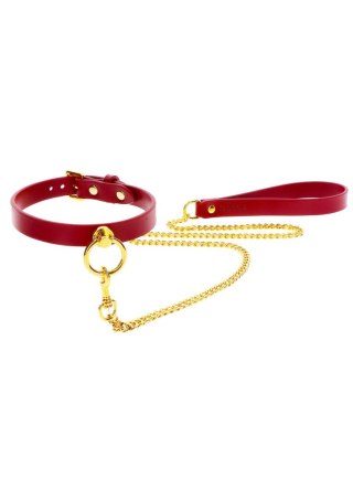 O-Ring Collar and Chain Leash Red SCALA