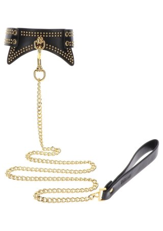 Studded Collar and Leash Black SCALA