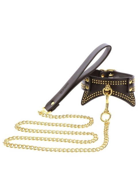 Studded Collar and Leash Black SCALA
