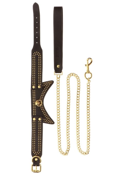 Studded Collar and Leash Black SCALA