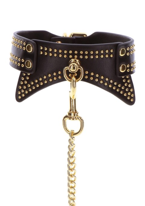 Studded Collar and Leash Black SCALA