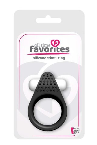ALL TIME FAVORITES SILICONE STIMU-RING BLACK TONGA