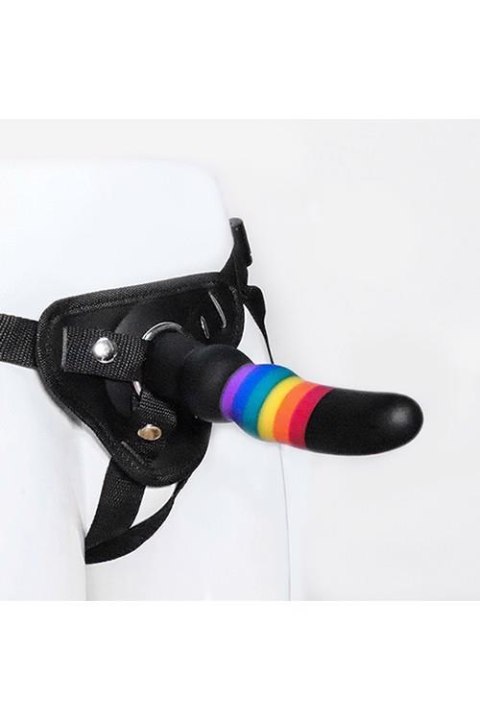 COLOURFUL LOVE STRAP ON SOLID DILDO TONGA