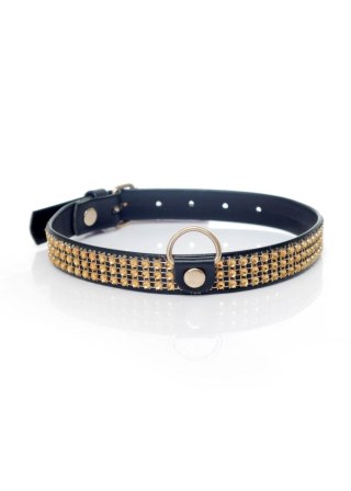 Fetish B - Series Collar with crystals 2 cm gold Boys of Toys Sp. z o.o.