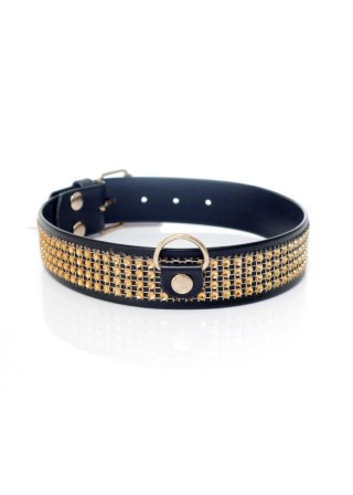 Fetish B - Series Collar with crystals 3 cm gold Boys of Toys Sp. z o.o.