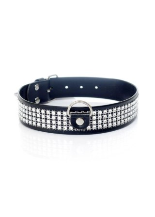 Fetish B - Series Collar with crystals 3 cm silver Boys of Toys Sp. z o.o.