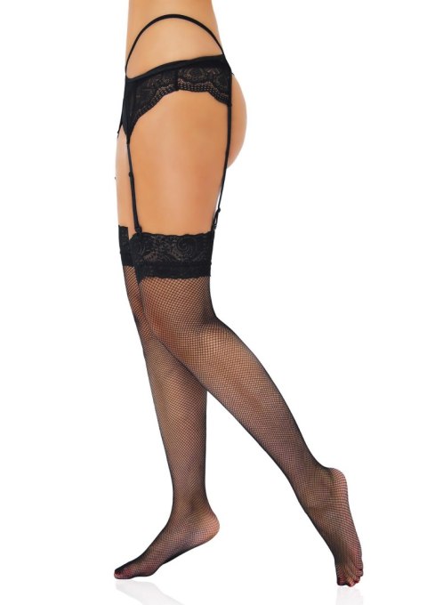 Net Stockings with Lace Top Black SCALA