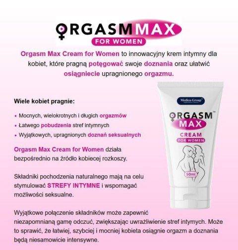 Żel/sprej - Orgasm Max cream for women 50 ml Medica-Group Sp. z o.o.