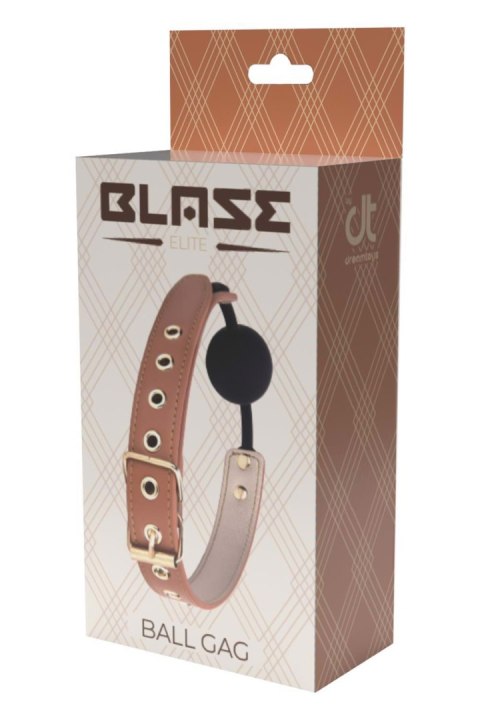BLAZE ELITE BALL GAG COGNAC VEGAN LEATHER TONGA