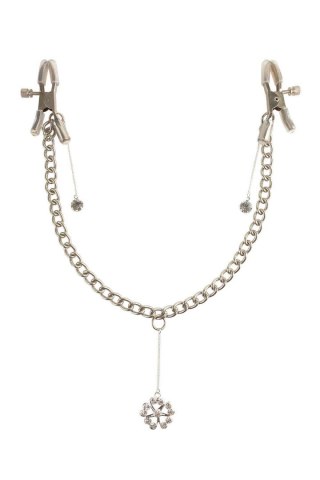 FETISH FANTASY SERIES CRYSTAL NIPPLE CLAMPS SILVER TONGA